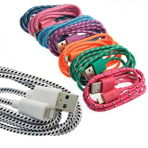 USB to iPhone5 round braid 1m
